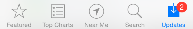 Selected element Updates in tab bar.