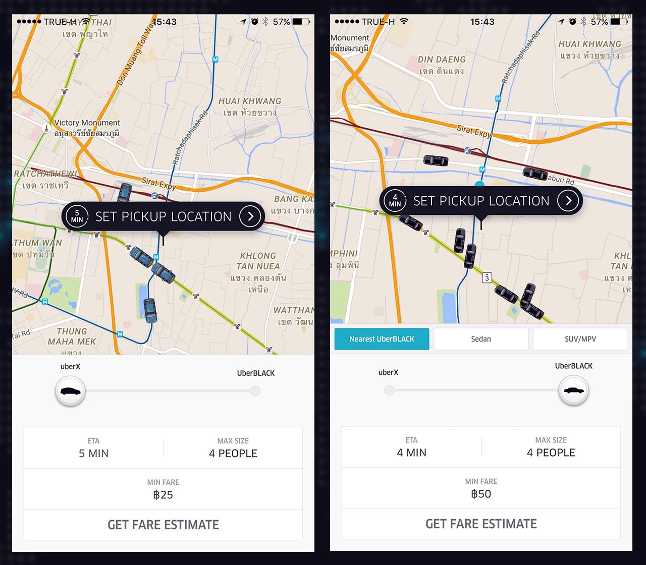 Uber slider is a very practical solution — you can see the most valuable information on the same screen.
