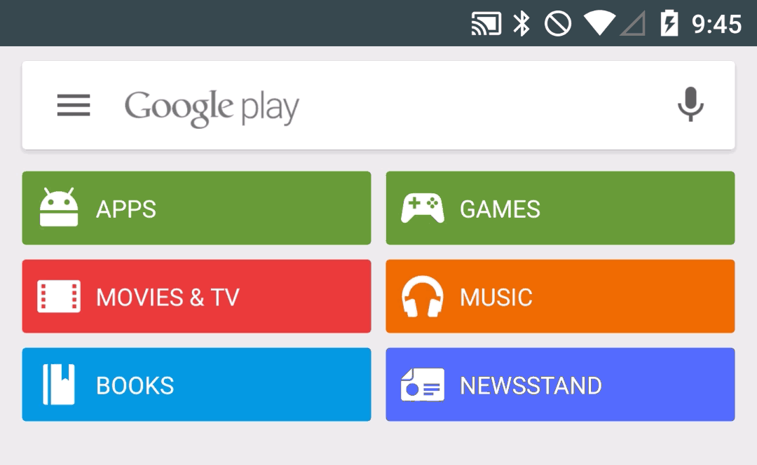 Google Play search bar animation