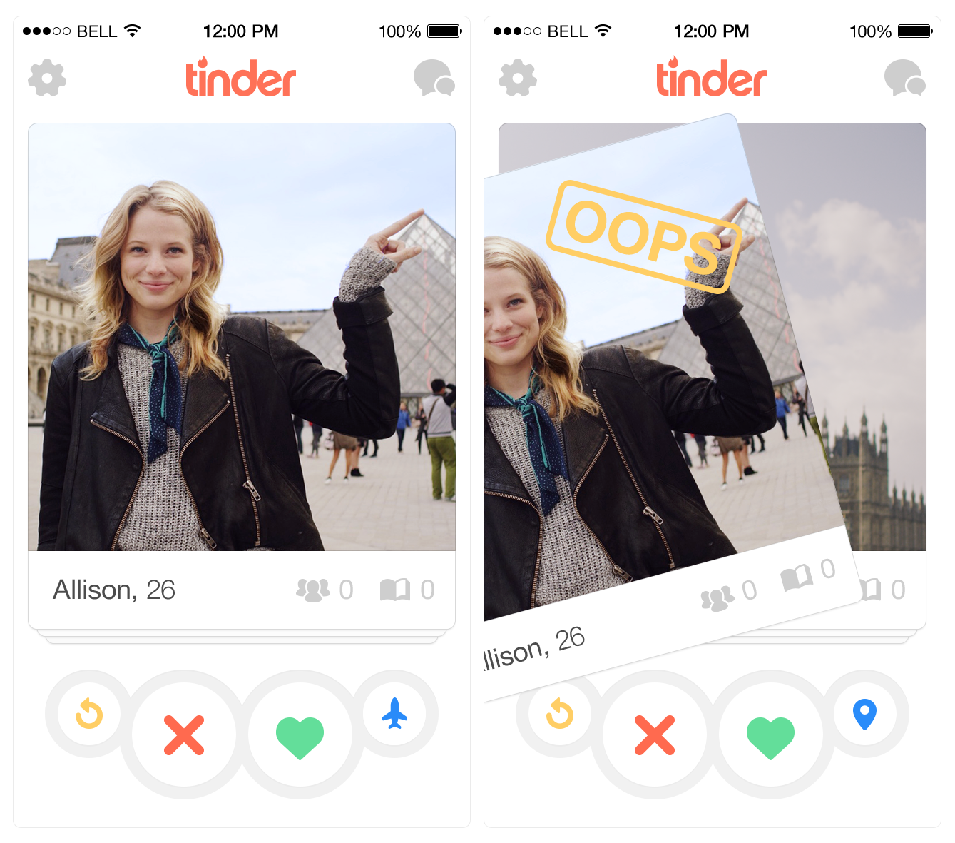 Tinder app for iOS