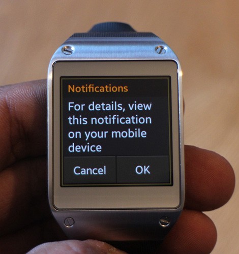 Meaningless notification on smart watch screen