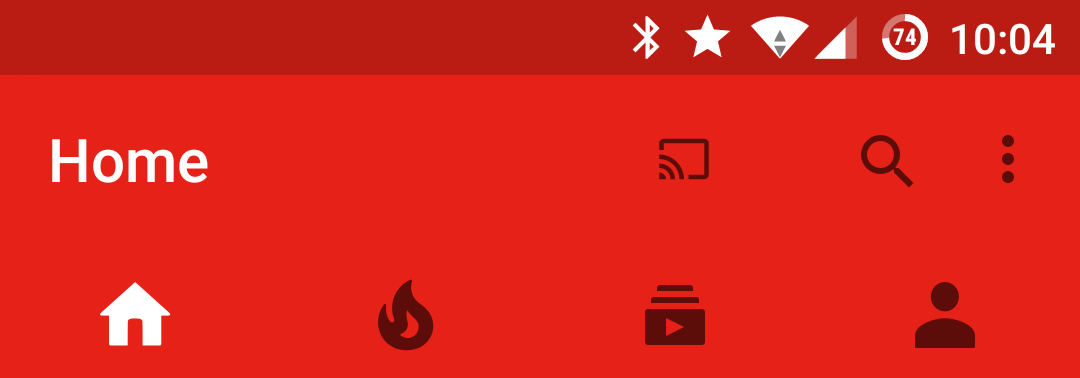 House icon for Home in YouTube app for Anroid.