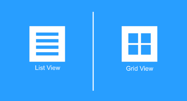 Mobile UX Design: List View and Grid View
